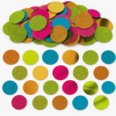 Multi-Colored Glitter & Foil Circle Confetti - 2.25 oz